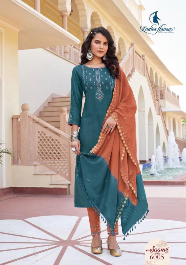 Ladies Flavour Saanvi Vol 6 Exclusive Kurti With Bottom Dupatta Collection